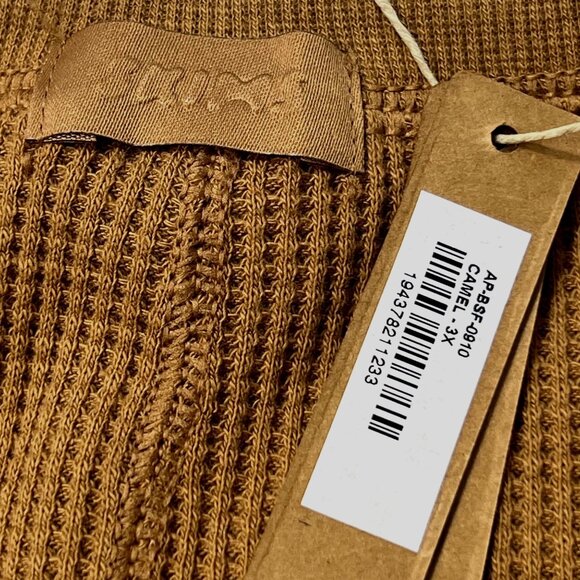 SKIMS Waffle Knit Onesie Long John Pajamas Camel 3X - Picture 6 of 11